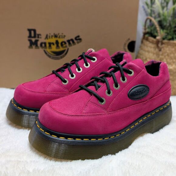 Dr. Martens Shoes - Dr. Martens Buzz 5i Fuchsia Pink Milled Nubuck WP Leather Lace-Up Shoes UK 7 NIB